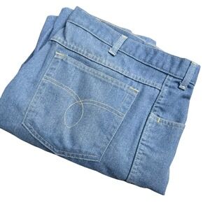 Towncraft Mens Blue Denim Jeans 42x29 Straight Leg Casual Workwear Cotton Blend